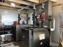 Процесс монтажа каскадной котельной на базе Viessmann мощностью 0,35 мВт и дымохода с вентиляцией schiedel